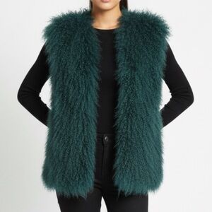 Sly010 lamb fur vest in Deep Green size M